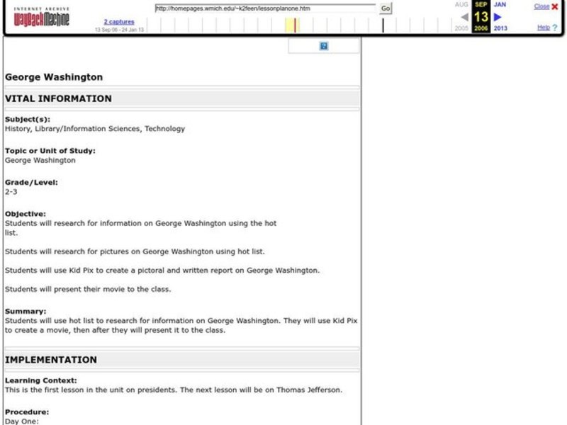 George Washington Lesson Plan
