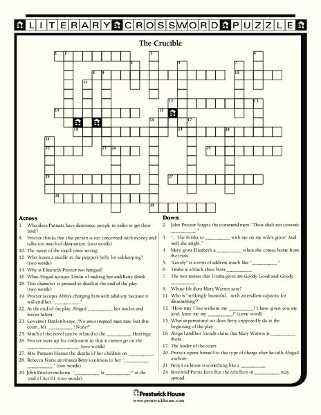 The Crucible Worksheet