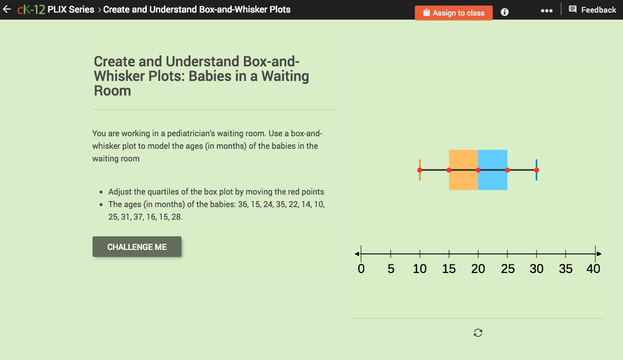 Create and Understand Box-and-Whisker Plots: Babies in a Waiting Room Interactive