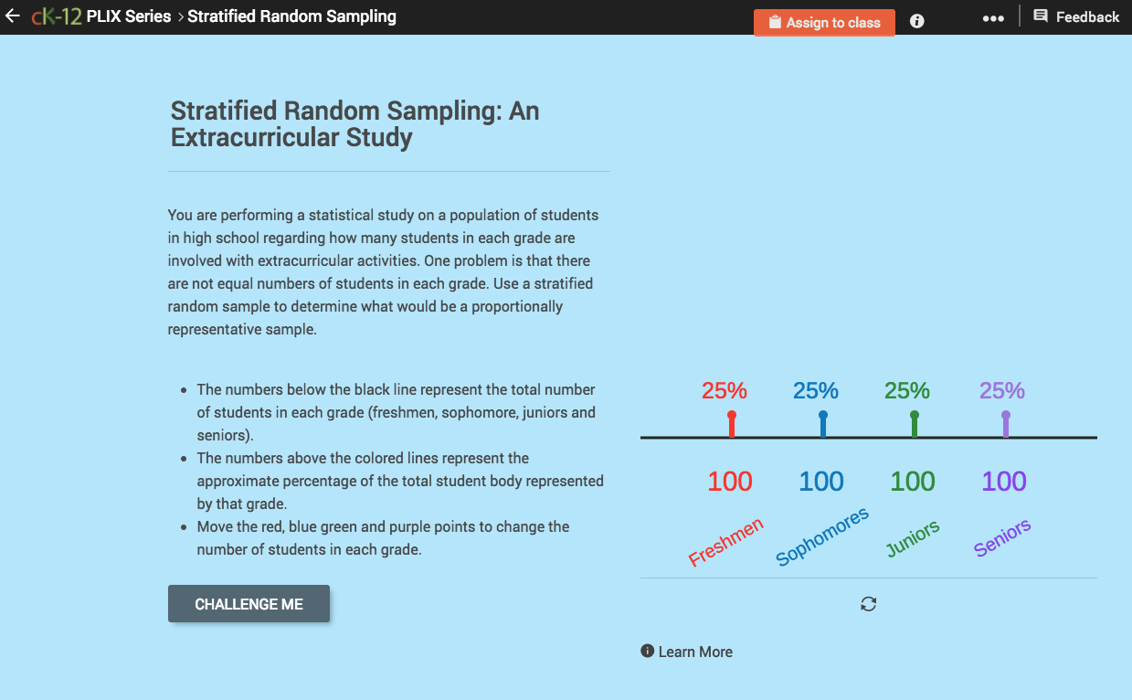 Stratified Random Sampling: An Extracurricular Study Interactive