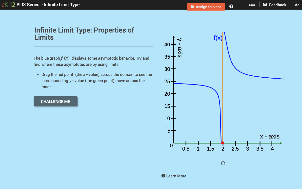 Infinite Limit Type: Properties of Limits Interactive