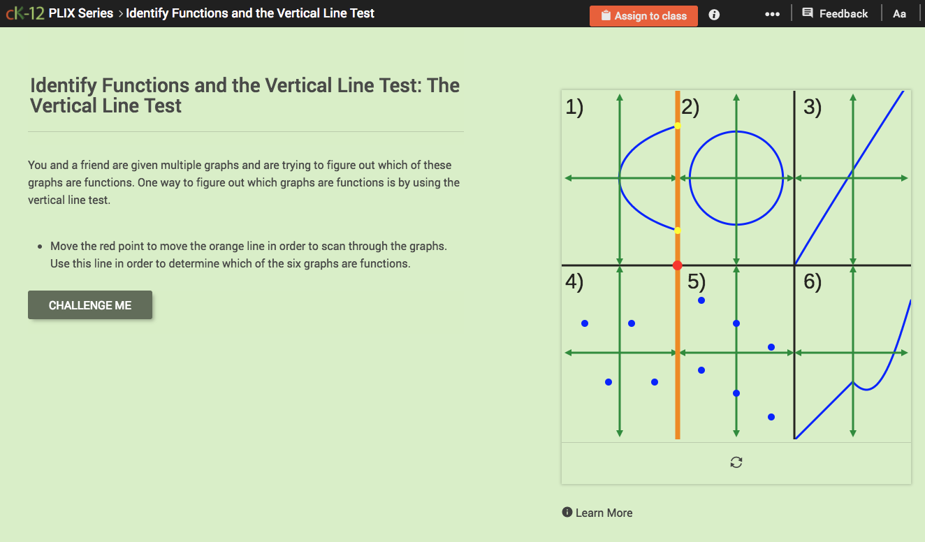 Identify Functions and the Vertical Line Test: The Vertical Line Test Interactive