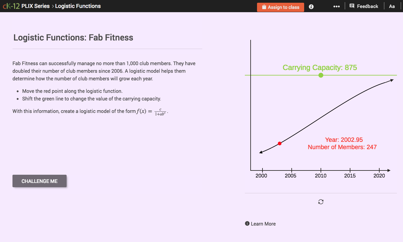 Logistic Functions: Fab Fitness Interactive