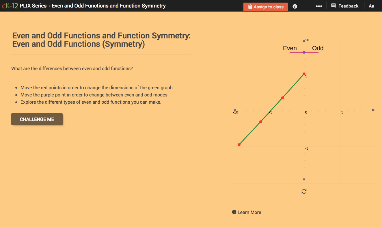 Even and Odd Functions and Function Symmetry: Even and Odd Functions (Symmetry) Interactive