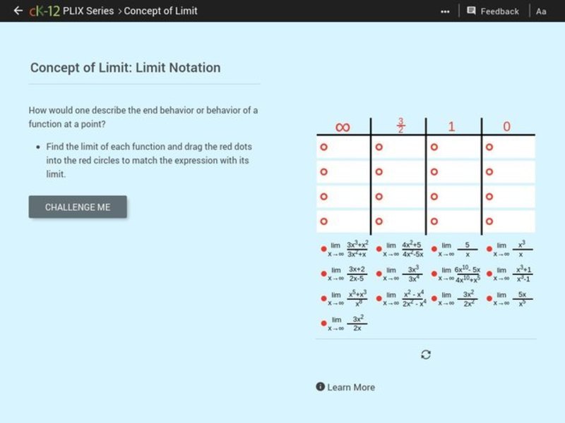 Concept of Limit: Limit Notation Interactive