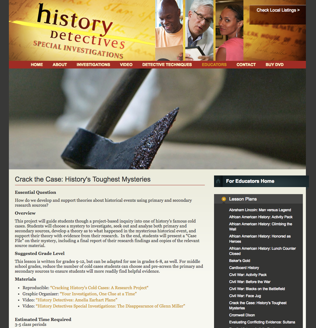Crack the Case: History's Toughest Mysteries Lesson Plan