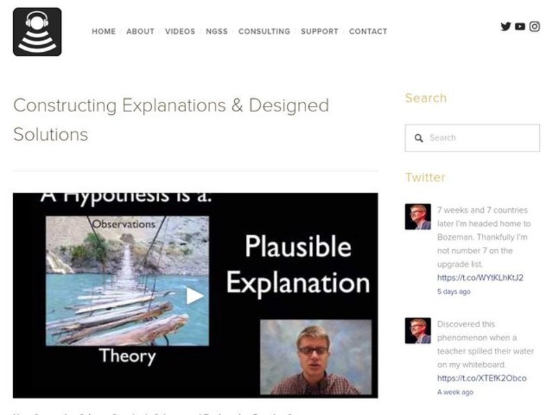 NGSS: Constructing Explanations and Designed Solutions Instructional Video