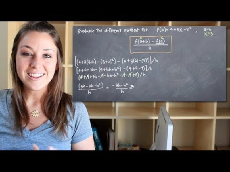 How to Calculate the Difference Quotient Instructional Video
