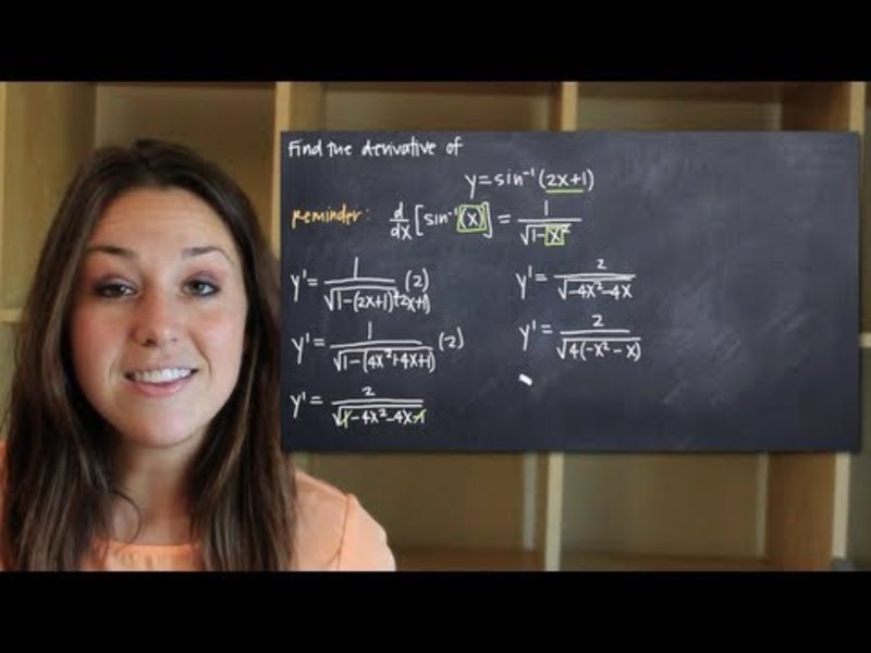 Derivatives of Inverse Trig Functions - Arcsin Instructional Video