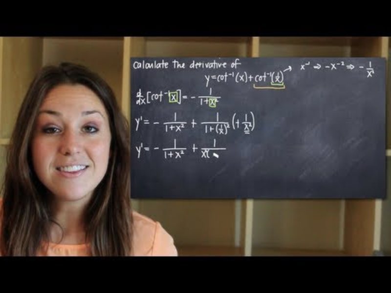 Derivatives of Inverse Trig Functions - Arccot Instructional Video