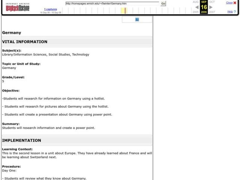 Germany Lesson Plan