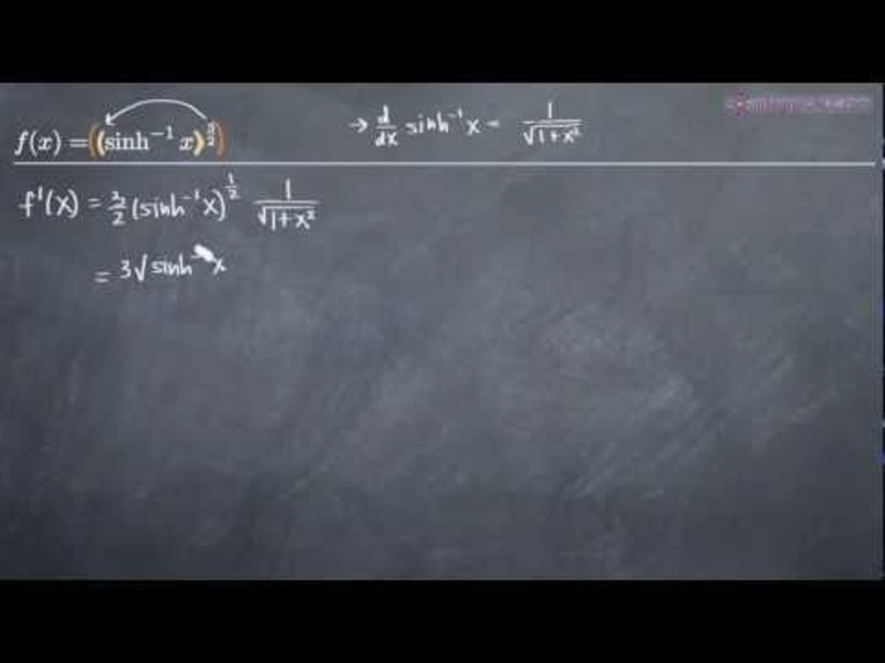 Derivatives of inverse hyperbolic functions Instructional Video
