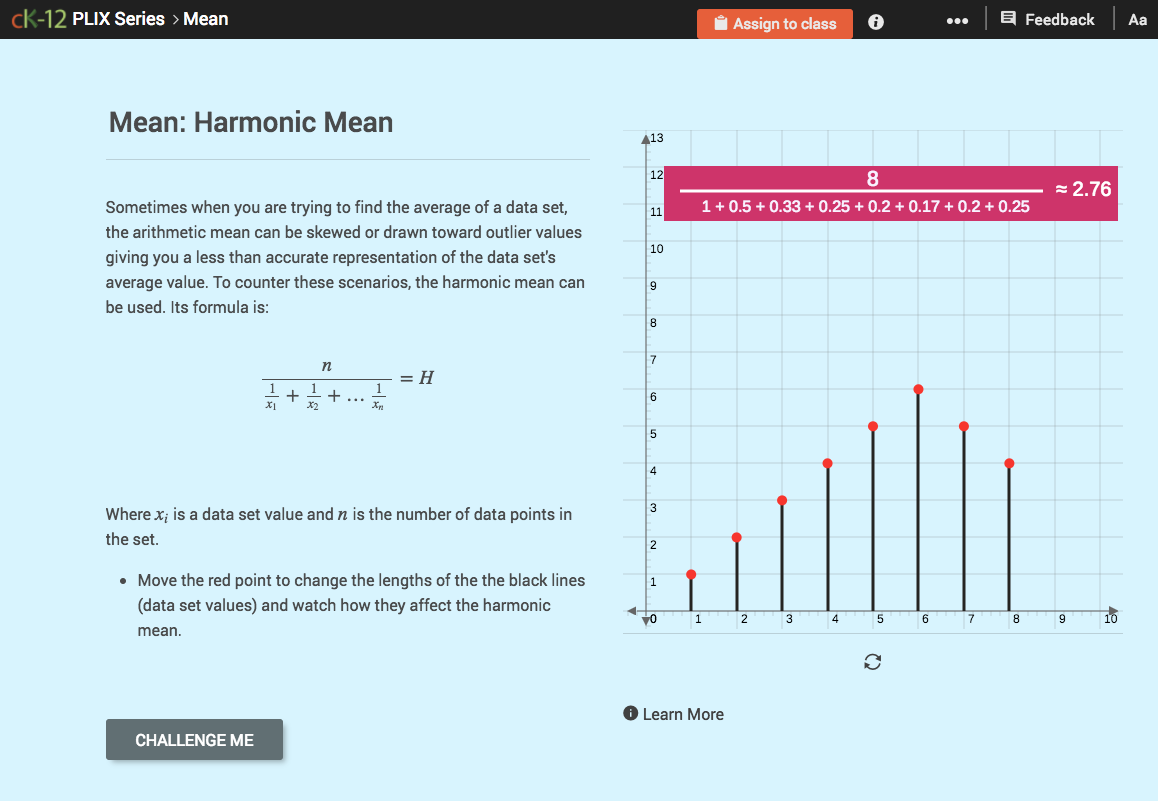Mean: Harmonic Mean Interactive
