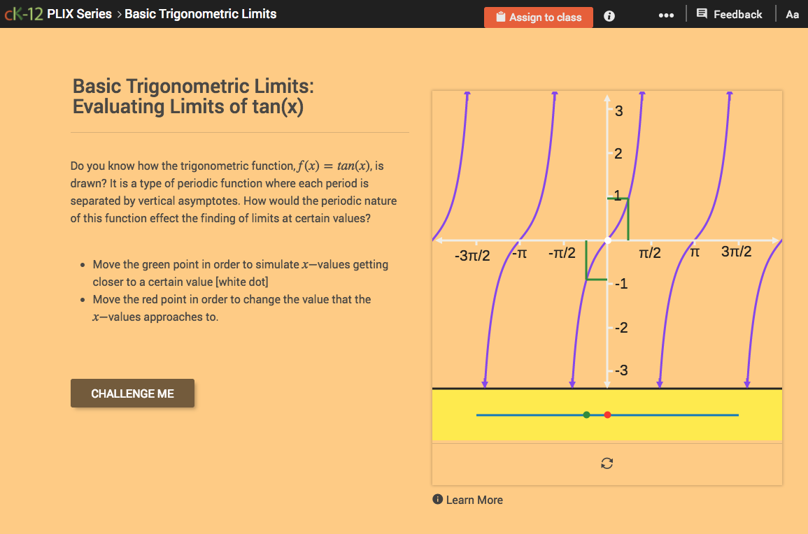 Basic Trigonometric Limits: Evaluating Limits of tan(x) Interactive
