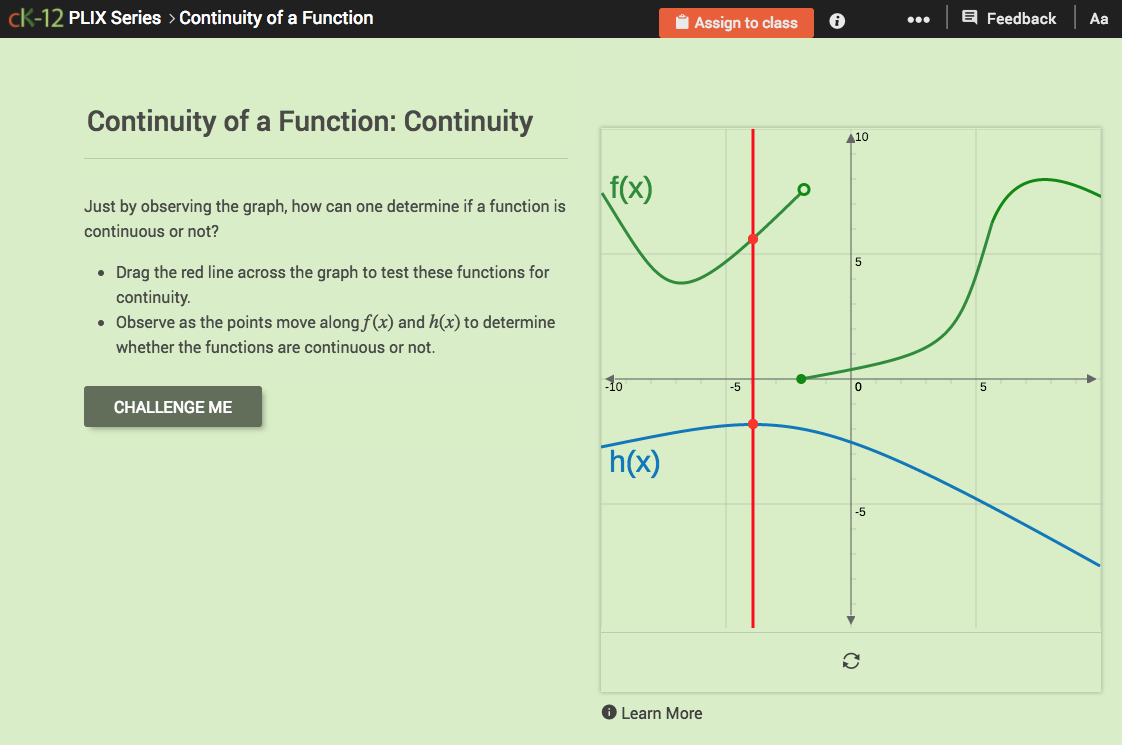 Continuity of a Function: Continuity Interactive