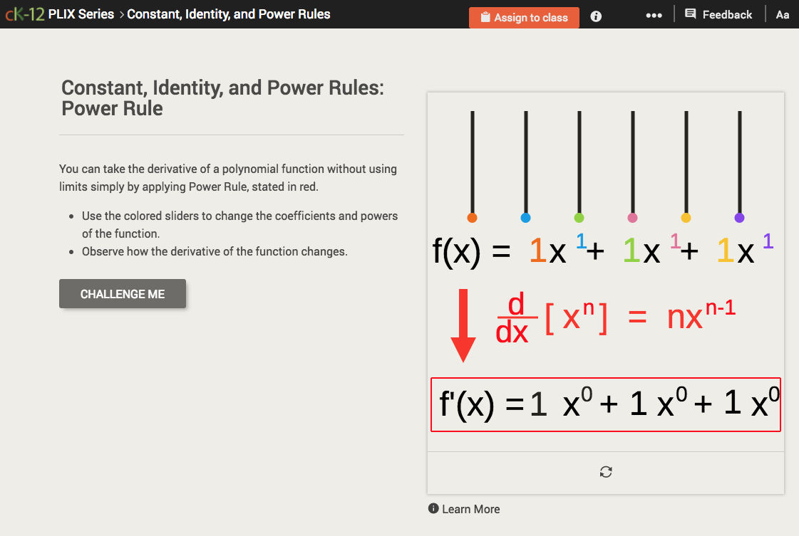 Constant, Identity, and Power Rules: Power Rule Interactive