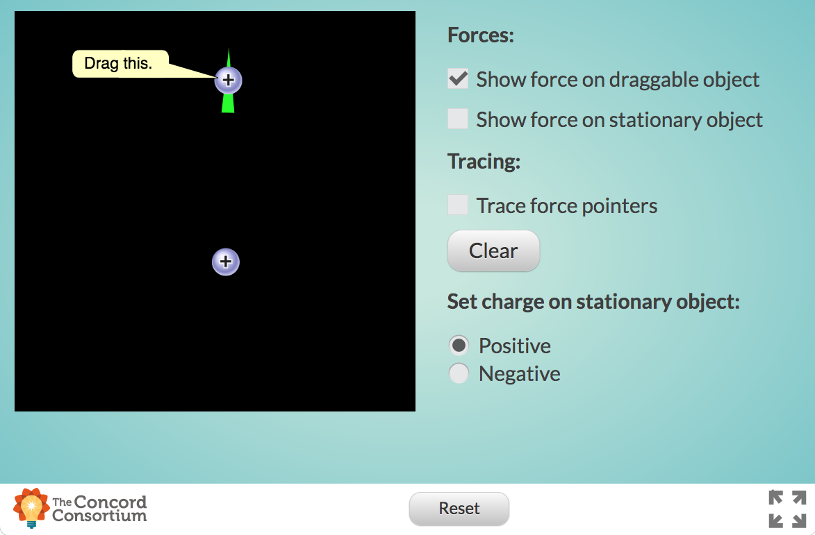 Direction of Force on Charged Objects Interactive