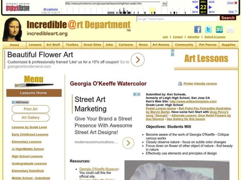 Georgia O'Keeffe Watercolor Lesson Plan