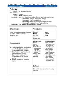 Friction Lesson Plan