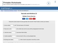 Gerunds and Infinitives Interactive