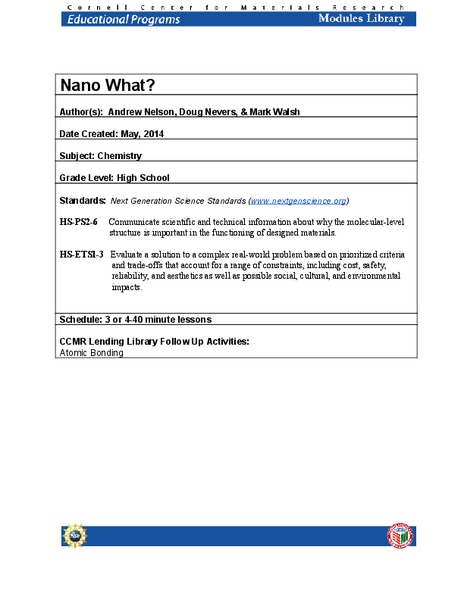 Nano What? Lesson Plan