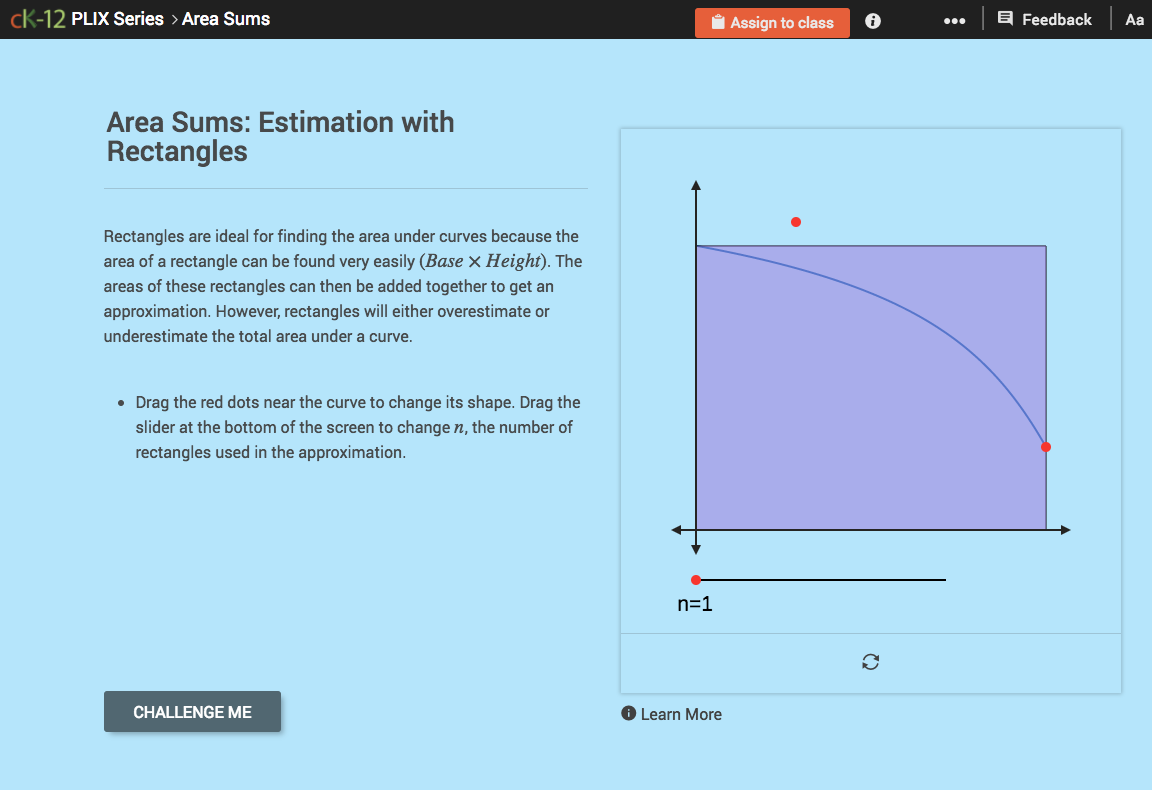Area Sums: Estimation with Rectangles Interactive