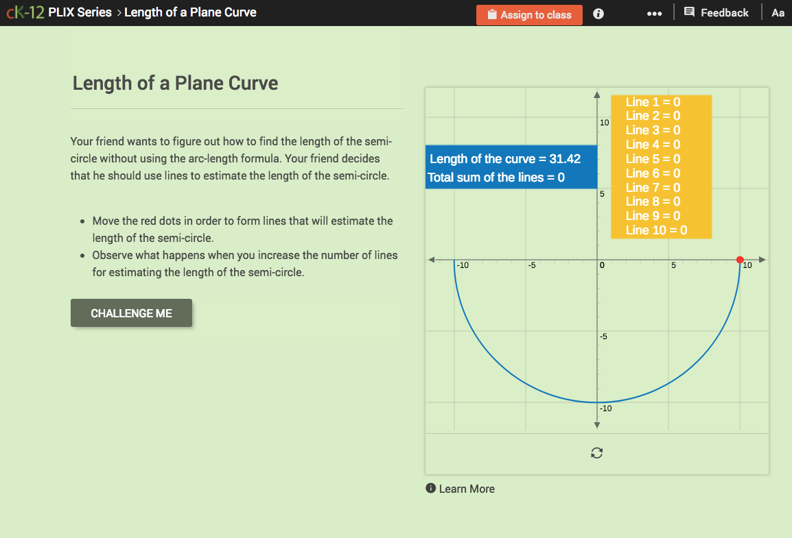 Length of a Plane Curve Interactive