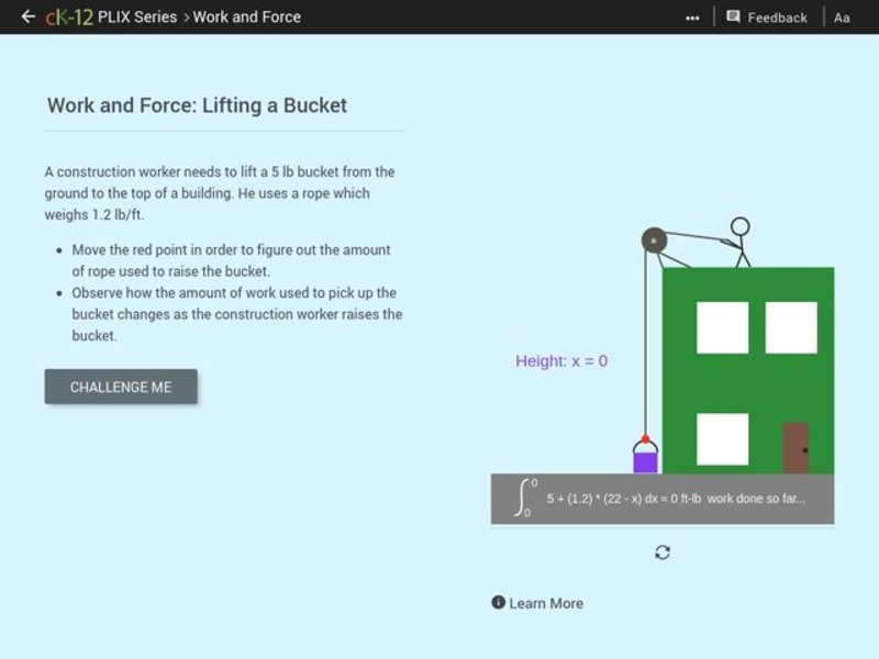 Work and Force: Lifting a Bucket Interactive