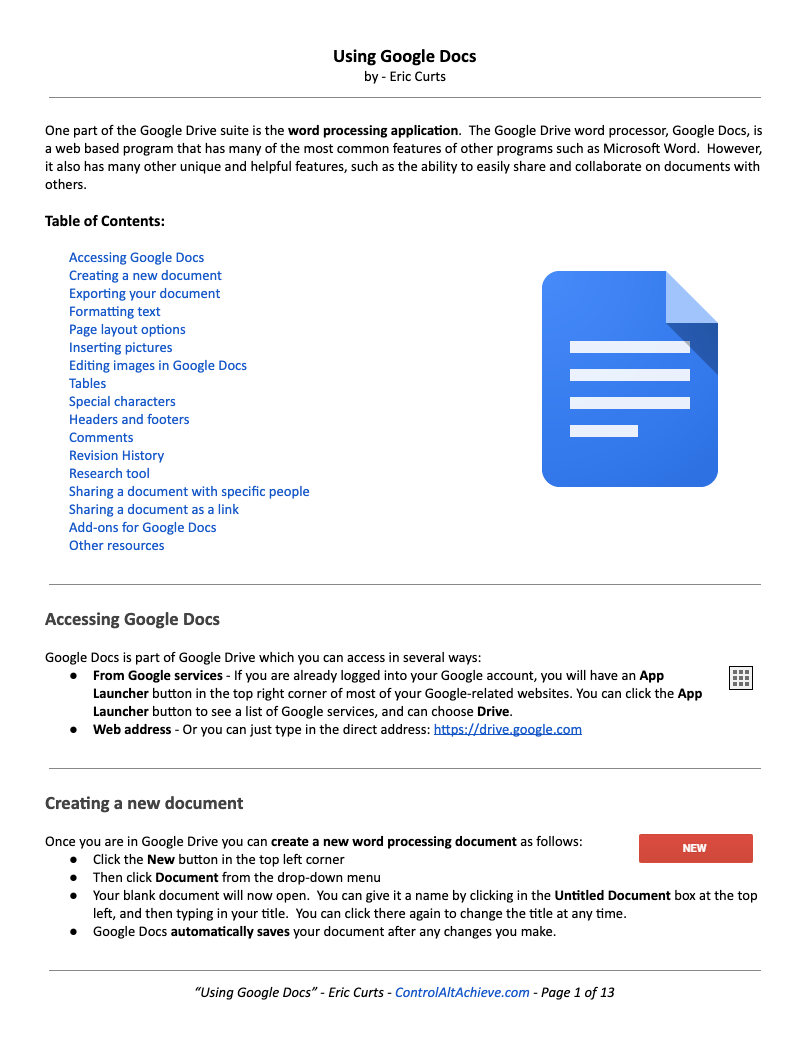 Using Google Docs Handout