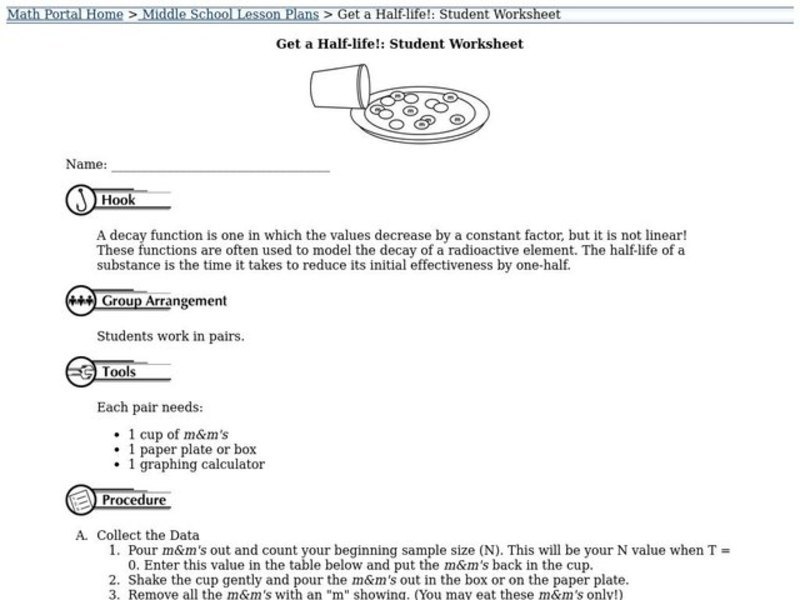 Get a Half-life! Lesson Plan