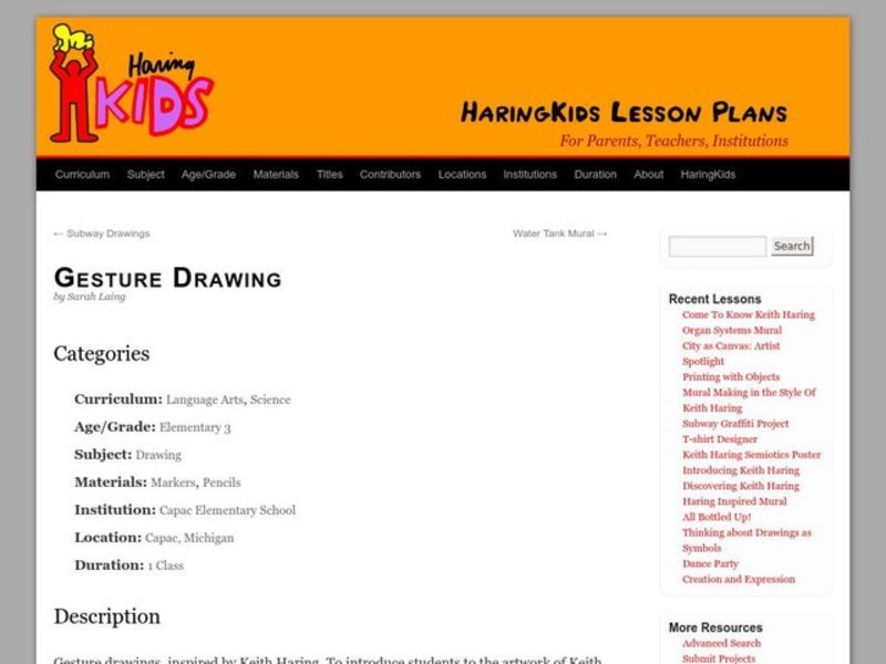 Gesture Drawing Lesson Plan