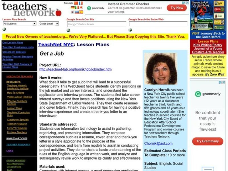 Get a Job Lesson Plan