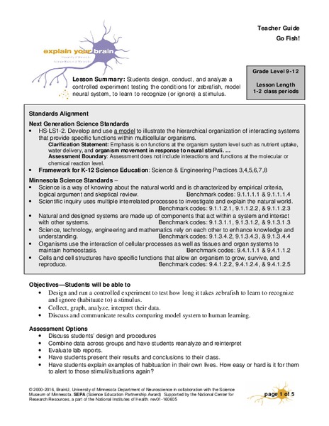 Go Fish! Lesson Plan