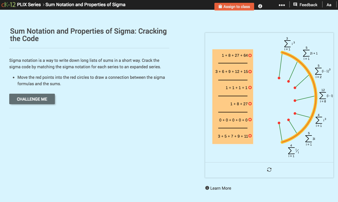 Sum Notation and Properties of Sigma: Cracking the Code Interactive