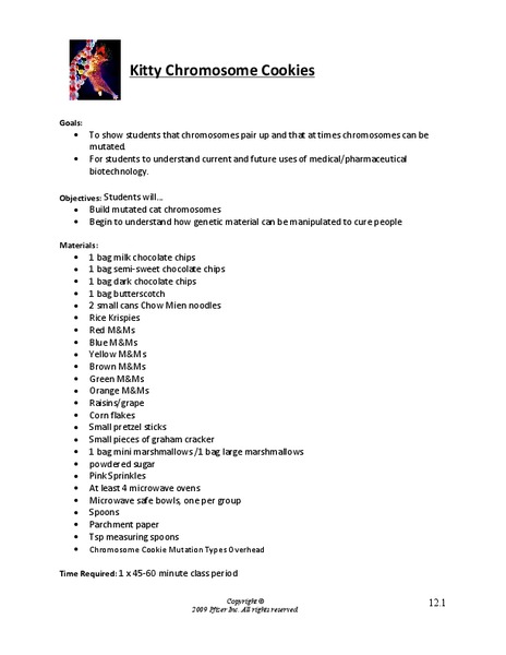 Lucky Brand Genes: Chromosome Cookies Lesson Plan
