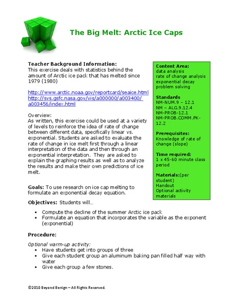 The Big Melt: Arctic Ice Caps Lesson Plan