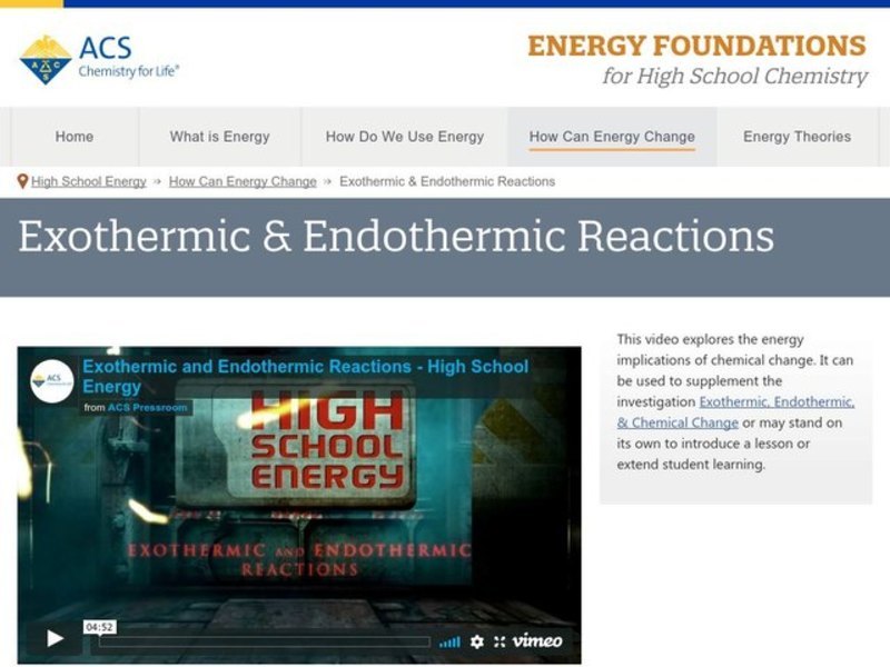 Exothermic and Endothermic Reactions Instructional Video