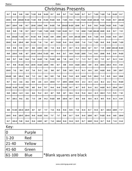 Christmas Presents—Practice Multiplication Worksheet