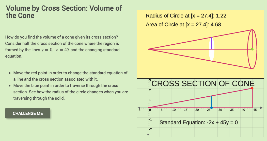 Volume by Cross Section: Volume of the Cone Interactive