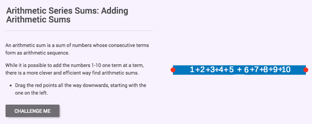 Arithmetic Series Sums: Adding Arithmetic Sums Interactive
