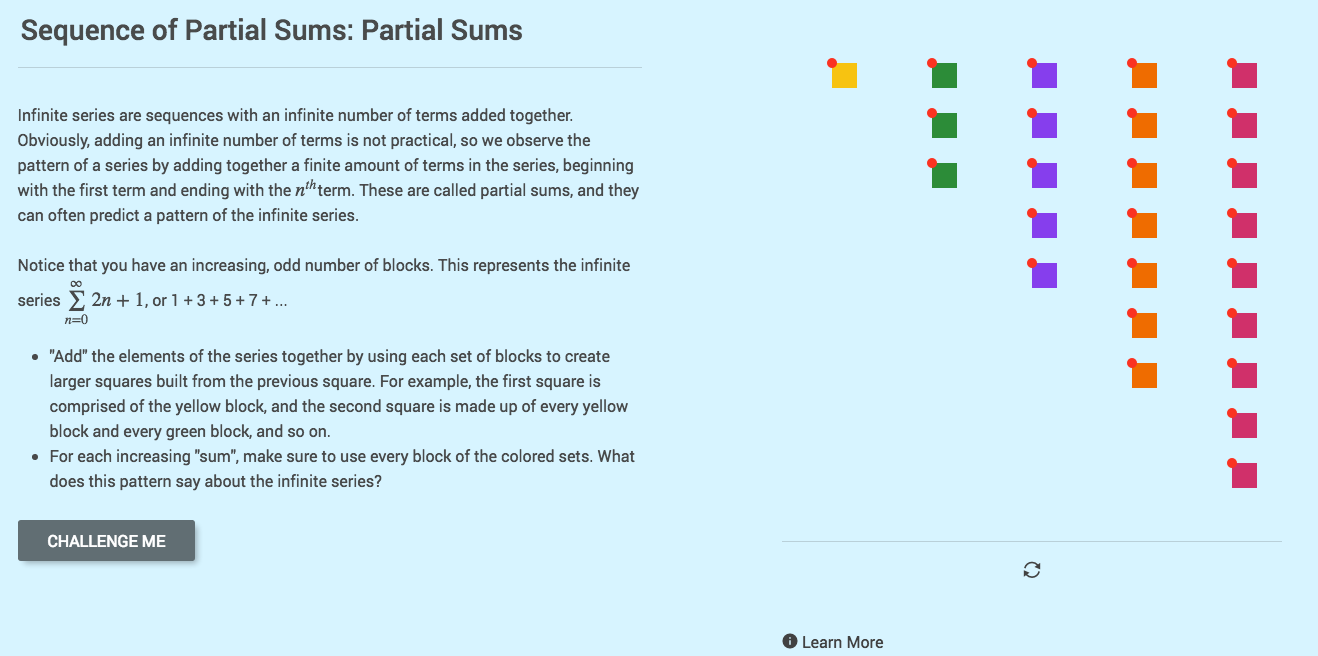 Sequence of Partial Sums: Partial Sums Interactive