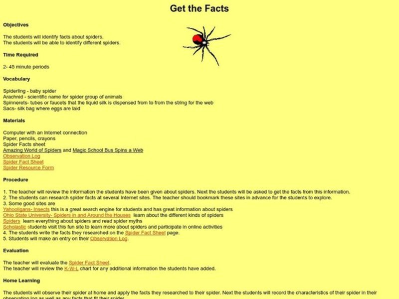 Get the Facts Lesson Plan
