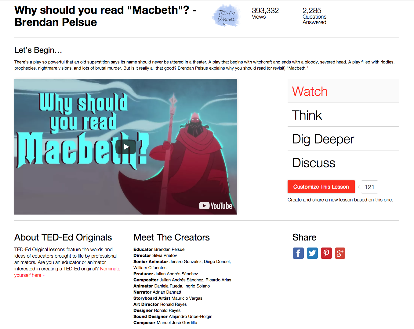Why Should You Read "Macbeth"? Instructional Video
