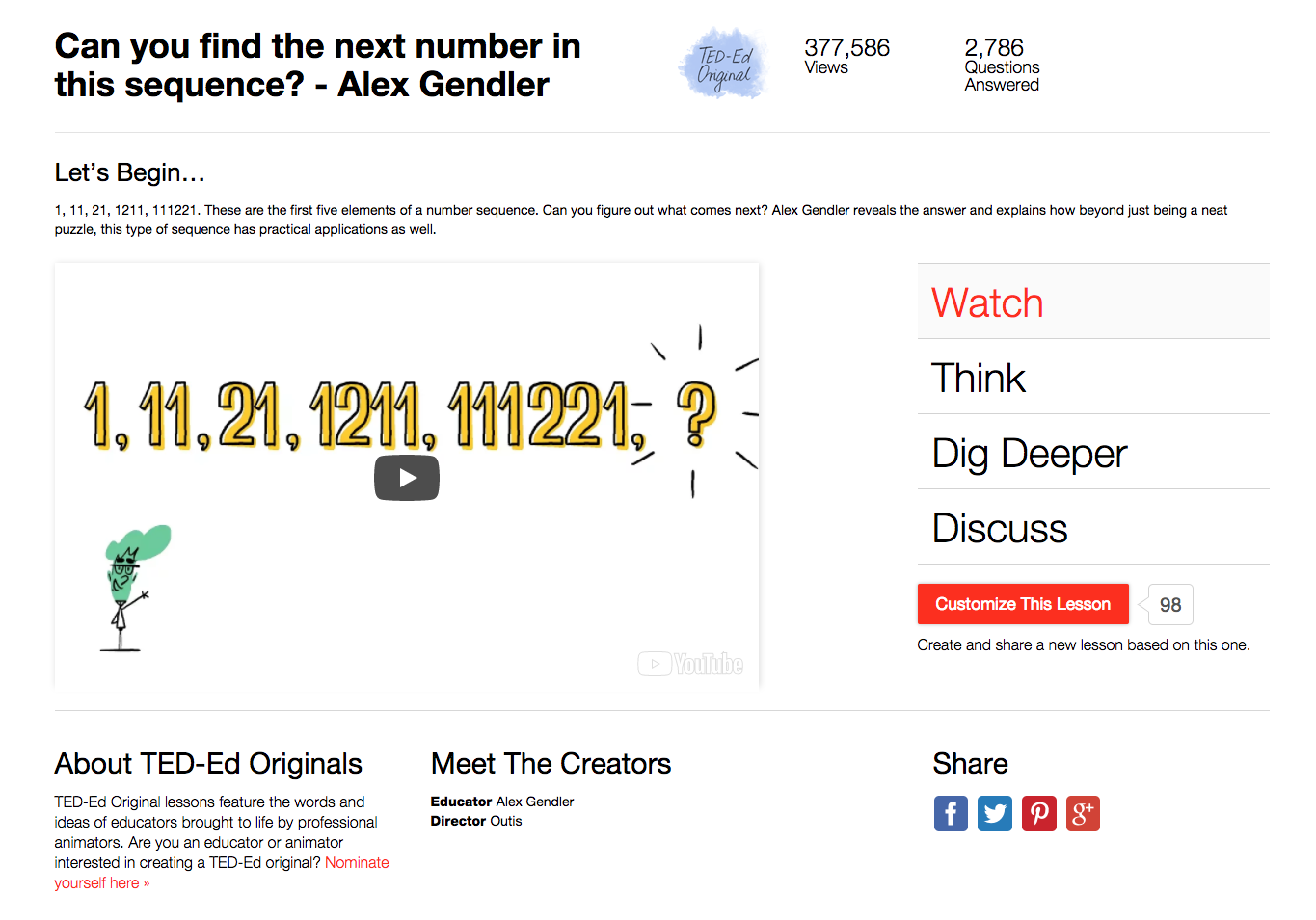 Can You Find the Next Number in This Sequence? Instructional Video