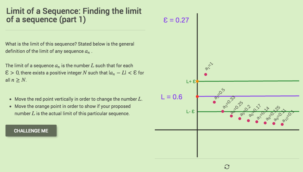 Limit of a Sequence: Finding the Limit of a Sequence (Part 1) Interactive