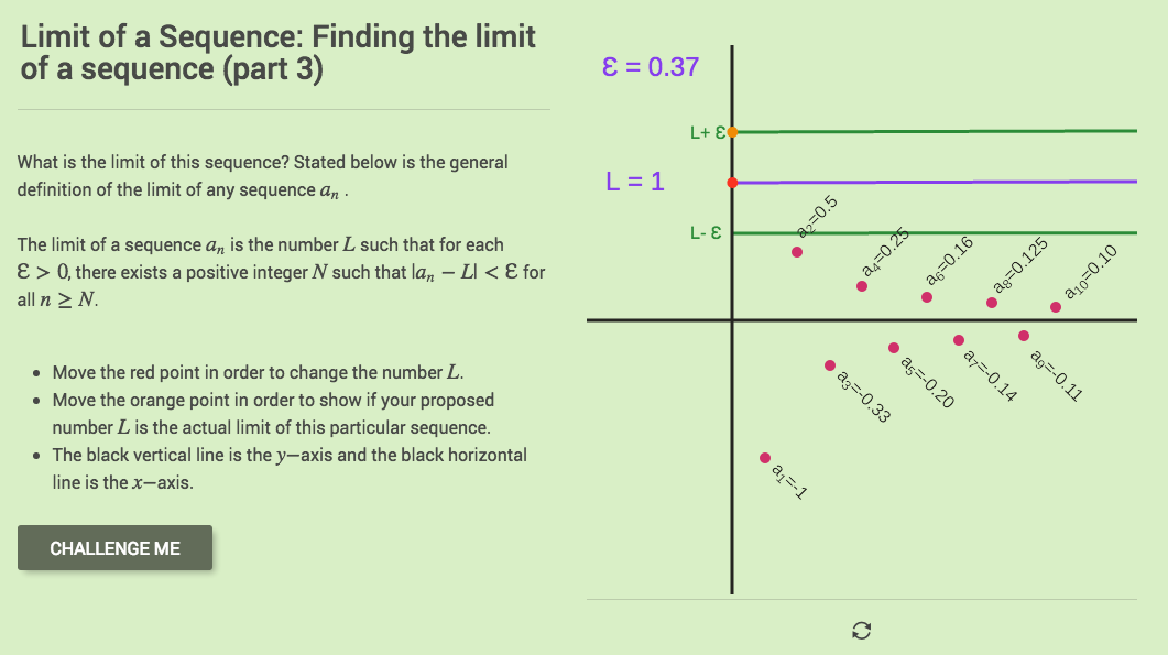 Limit of a Sequence: Finding the Limit of a Sequence (Part 3) Interactive