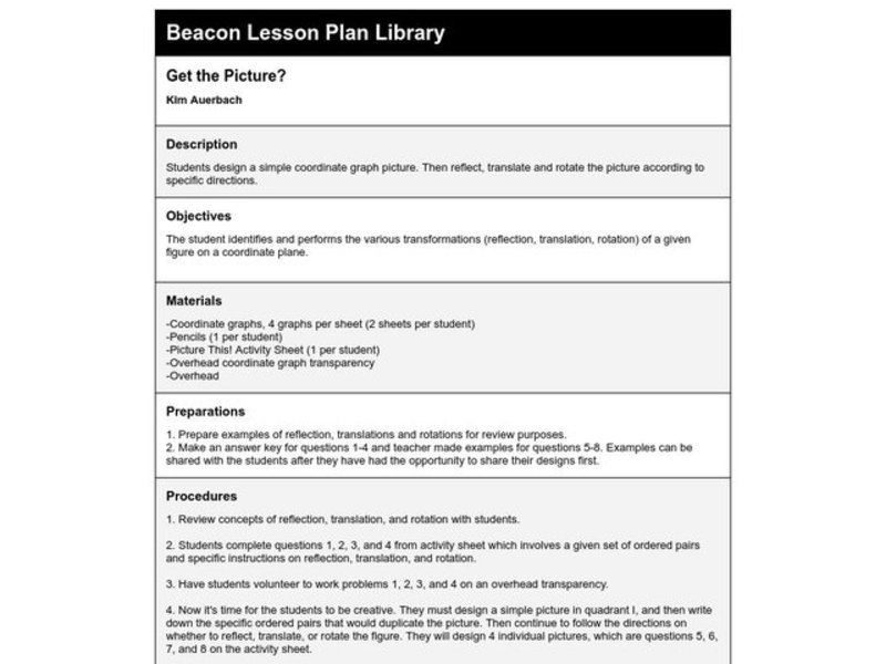 Get the Picture? Lesson Plan