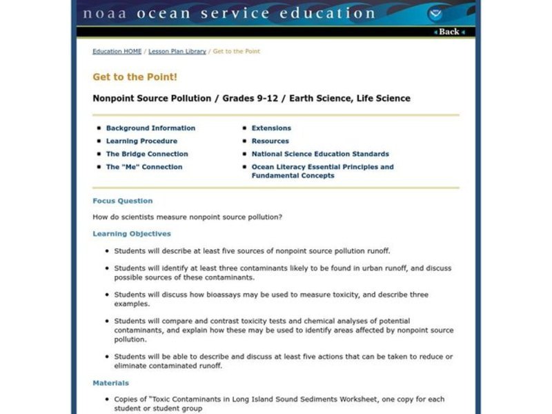 Get to the Point! Lesson Plan