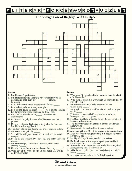 The Strange Case of Dr. Jekyll and Mr. Hyde Worksheet