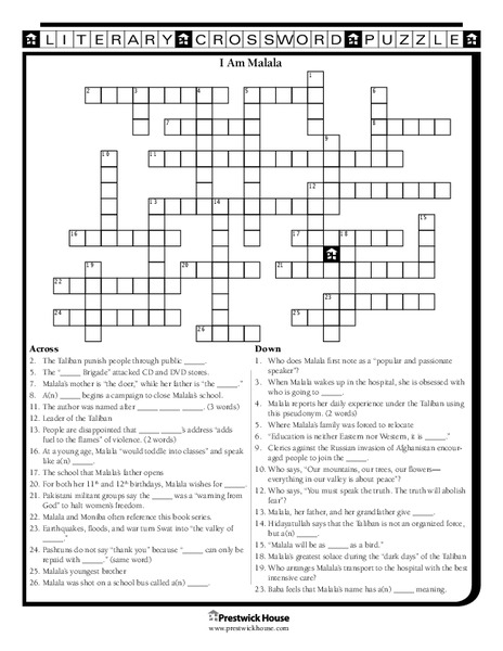 I Am Malala Worksheet